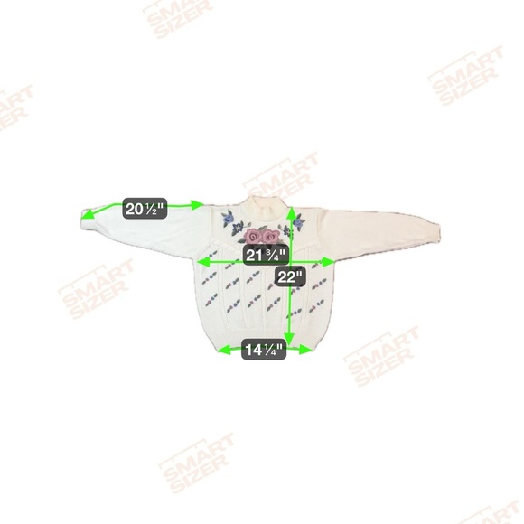 Alfred Dunner Vintage Cream Floral Embroidered Sweater Knit 80s 90s Cottagecore - Picture 6 of 6